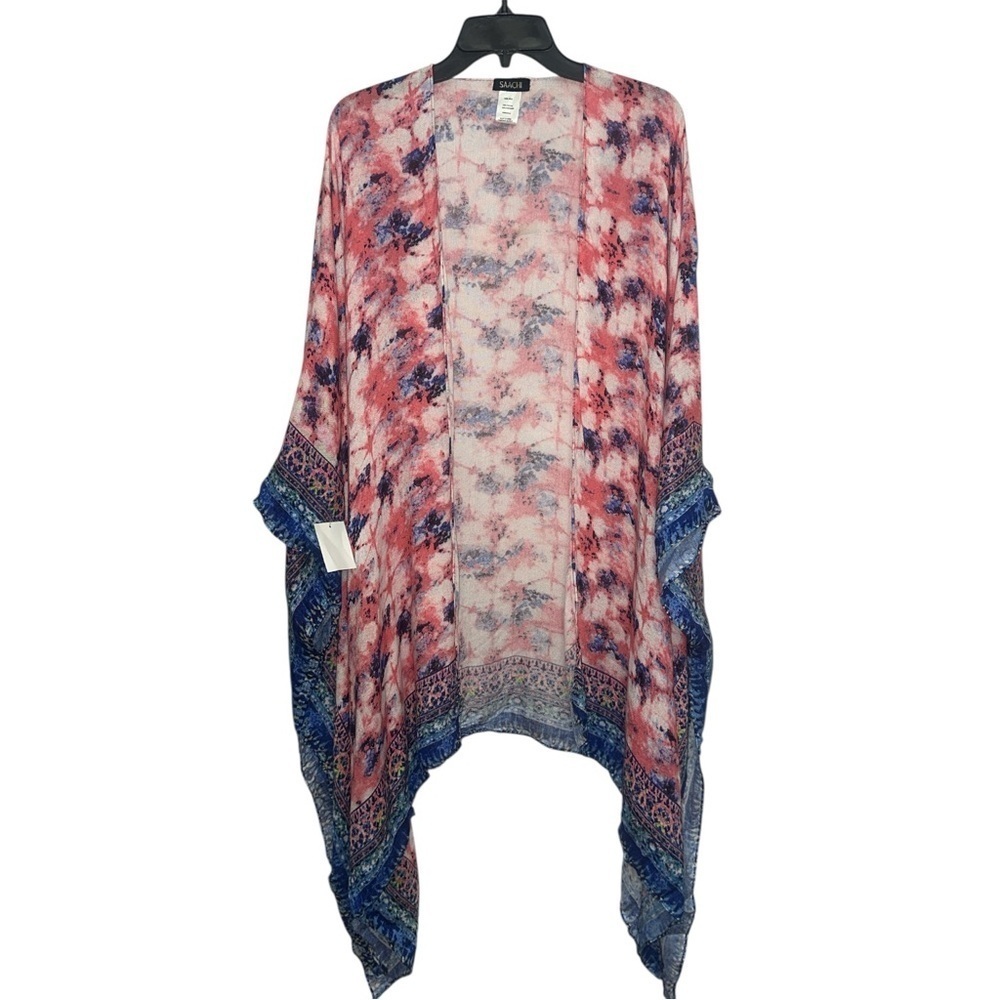 Saachi Tie Dye Butterfly Kimono One Size Flowy Beach Cover Up Nwt — image 2 of 7